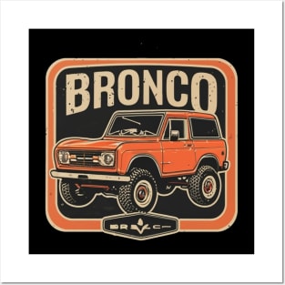 Retro 1987-1991 Ford Bronco w/Tires Posters and Art